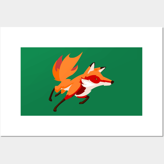 Fox on the Chase Wall Art by CeeGunn